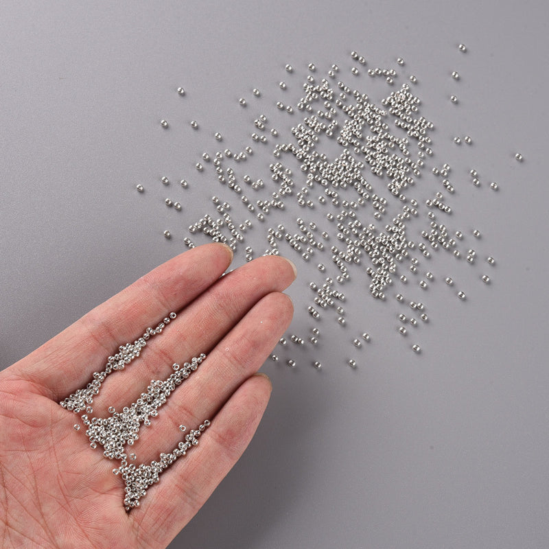 The Bead Store Size 11/0 FGB Seed Beads Metallic Silver 20 grams