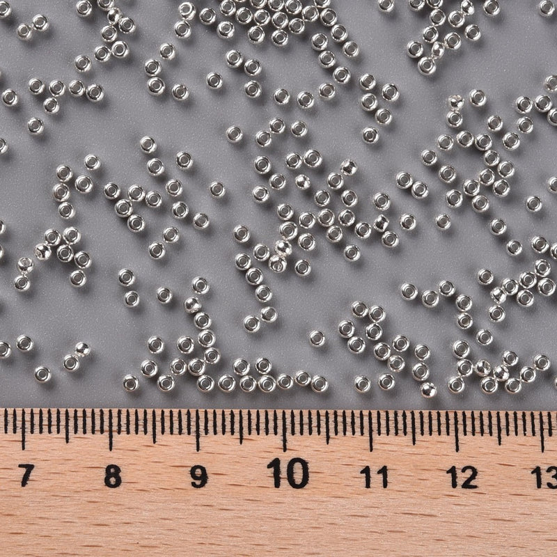 The Bead Store Size 11/0 FGB Seed Beads Metallic Silver 20 grams