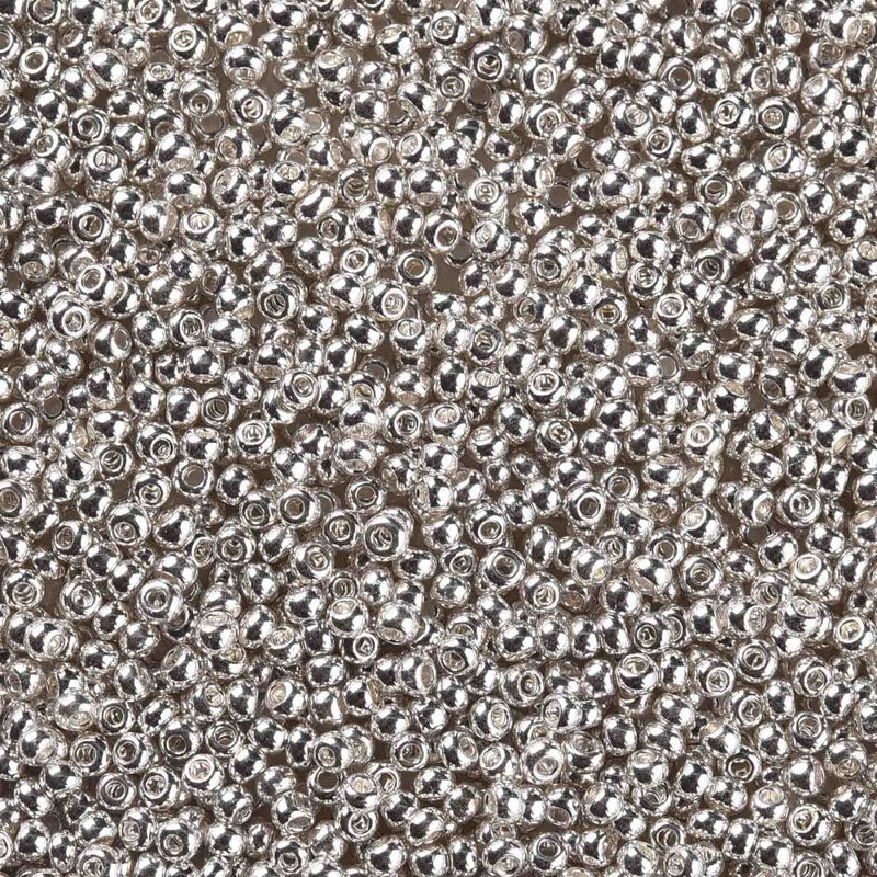 The Bead Store Size 11/0 FGB Seed Beads Metallic Silver 20 grams