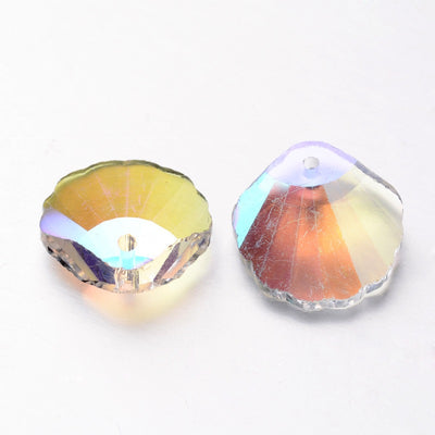 Glass Shell Pendant ~ 18mm ~ Crystal AB