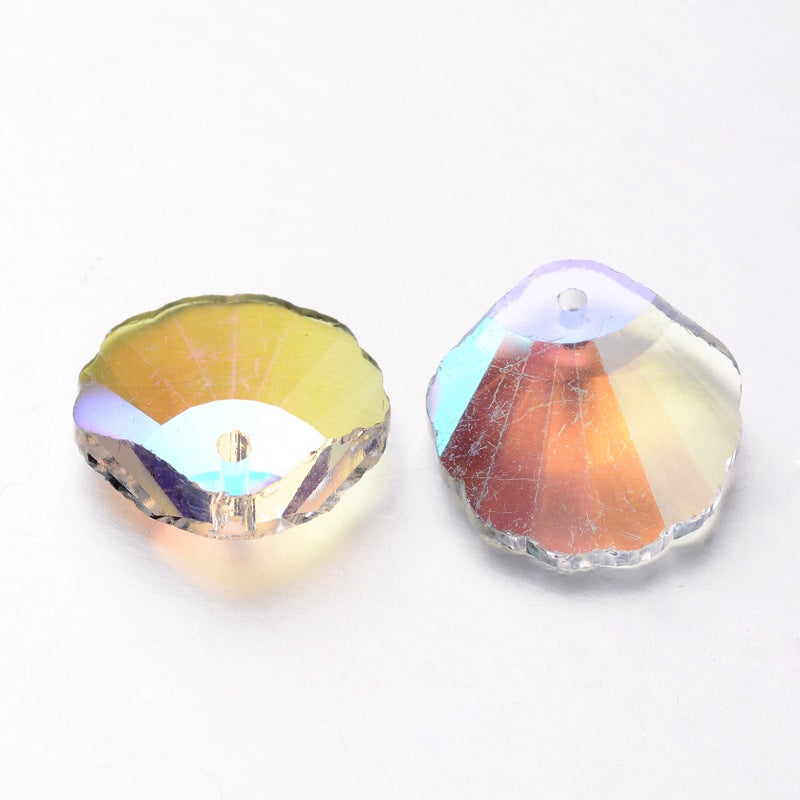 Glass Shell Pendant ~ 18mm ~ Crystal AB