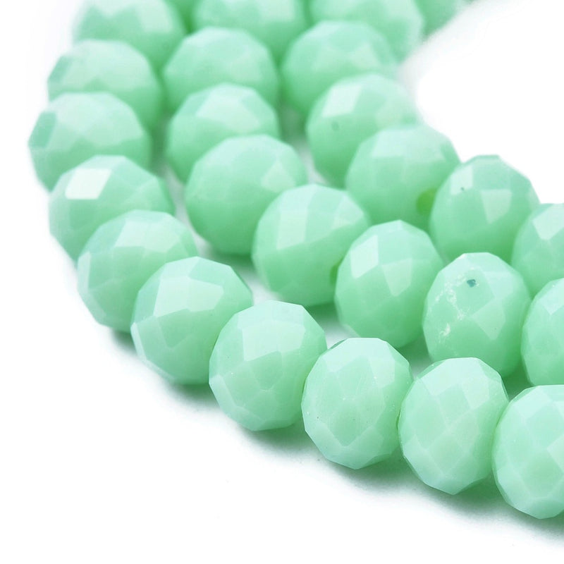 1 Strand of 4x3mm Faceted Glass Rondelle Beads ~ Opaque Turquoise ~ approx. 127 beads