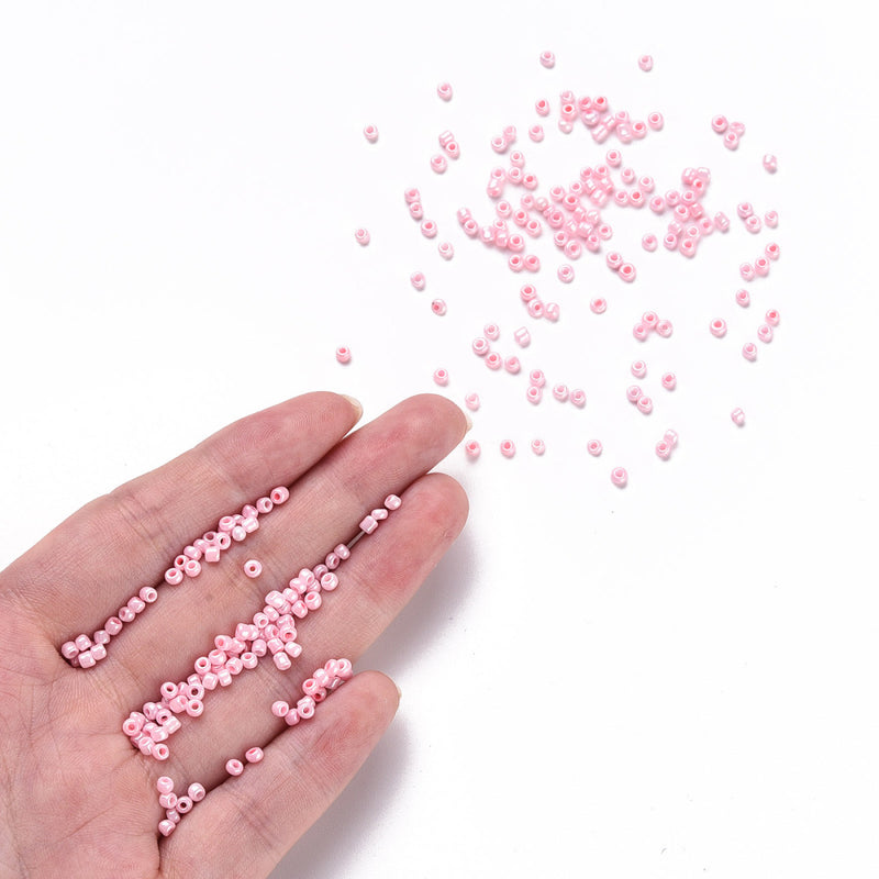 2mm Seed Beads ~ 20g ~ Opaque Lustred Pink