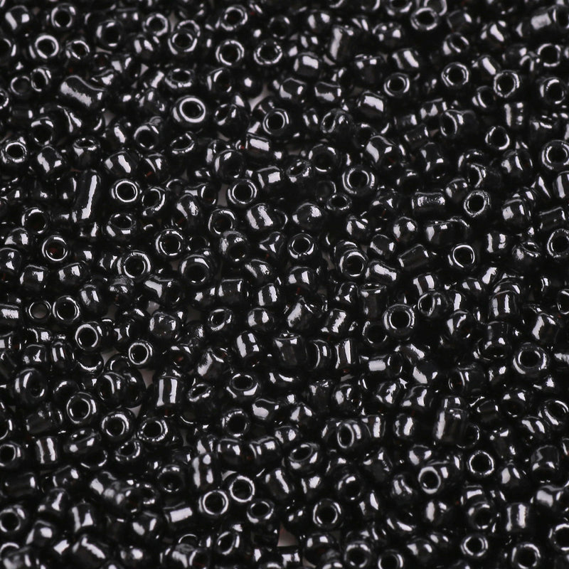 2mm Seed Beads ~ 20g ~ Black