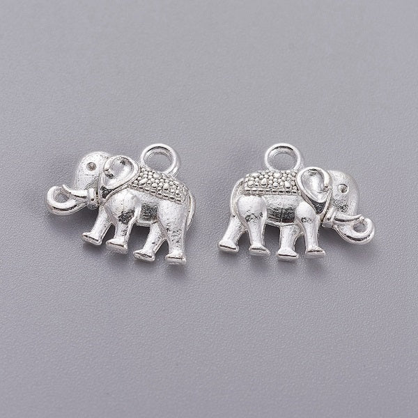 Silver Plated Elephant Charm ~ 14x12mm ~ Buy One Get One FREE