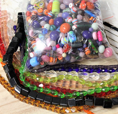 Beads Bundle ~ 20 Strands of Glass Beads + 500g of Glass Beads