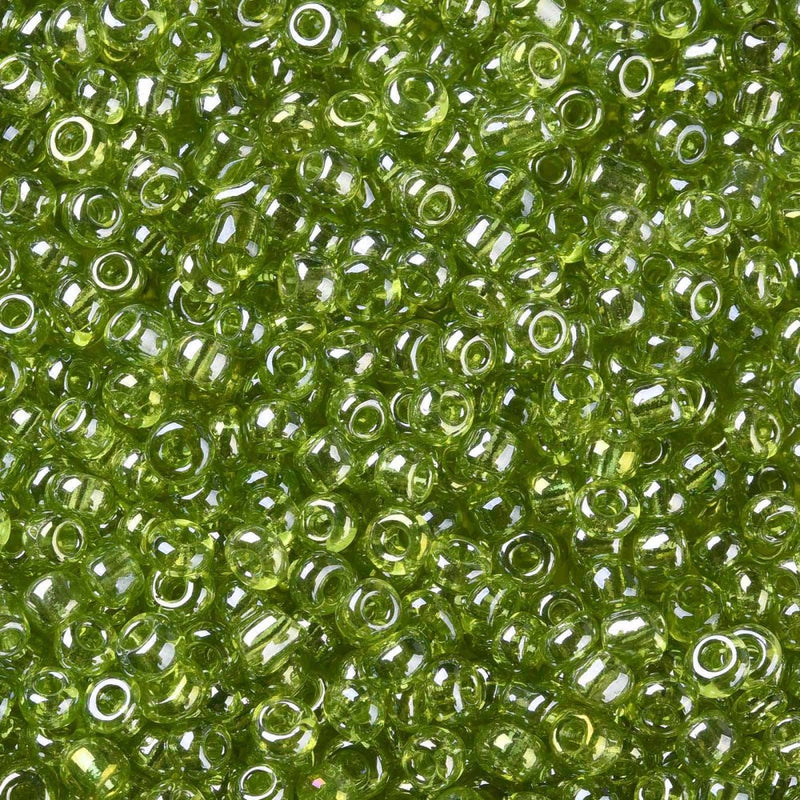 2mm Seed Beads ~ 20g ~ Lustred Lime Green