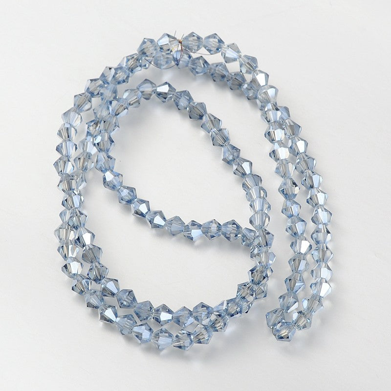 4mm Glass Bicones ~ approx. 96 Beads/String ~ Blue-Grey