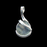 Silver Plate Cabochon Drop Pendant with Sash ~ 25mm Round