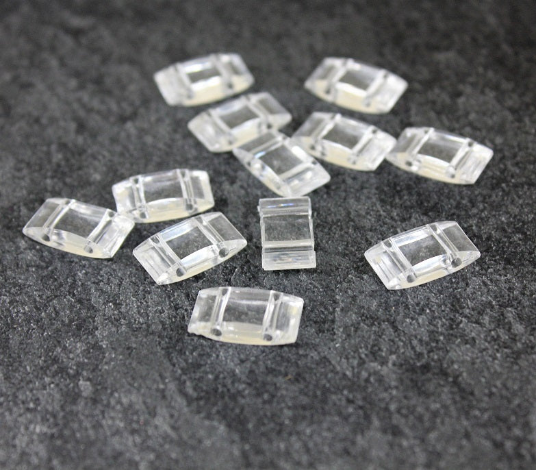 Two-Hole Transparent Acrylic Beads ~ 17x9mm ~ Pack of 4