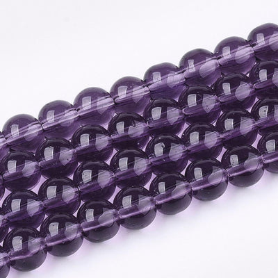 1 Strand of 6mm Round Glass Beads ~ Purple ~ approx. 50 beads/strand ~ Buy One Get One Free!