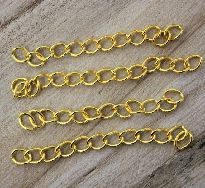 50mm Chain for making Chain Extensions ~ Gold Plated ~ Pack of 10