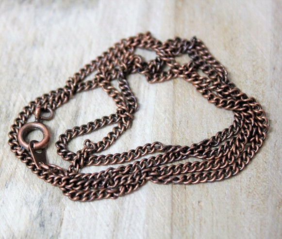 Antique Copper Plated Curb Chain ~ Ready-to-Wear ~ 18 inches