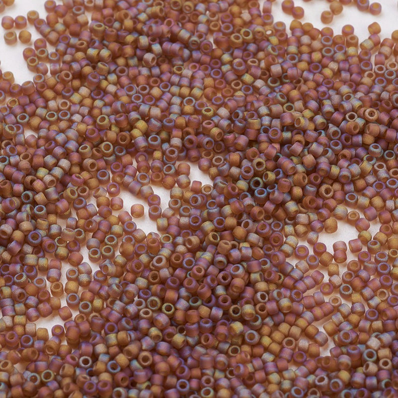 MGB Matsuno Seed Beads ~ Size 15/0 ~ Frosted Peru AB ~ 5 grams