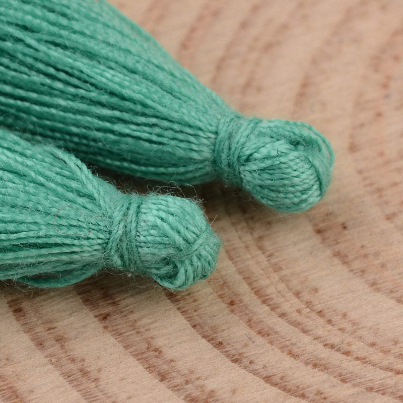 1 x Cotton Tassel ~ Light Sea Green ~ 25-31mm