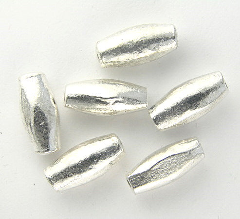 4 x Silver Metal Tapered Tube Beads ~ 18mm