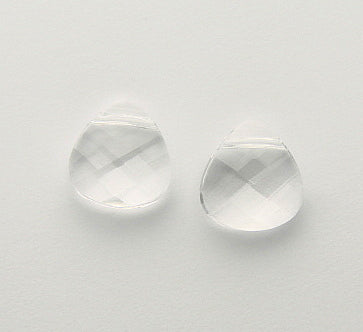 Small Swarovski Crystal Flat Briolette ~ 11x10mm ~ Crystal