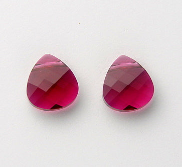 Small Swarovski Crystal Flat Briolette ~ 11x10mm ~ Ruby