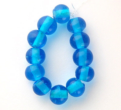 100 x Round Glass Beads ~ 6mm ~ Transparent Turquoise