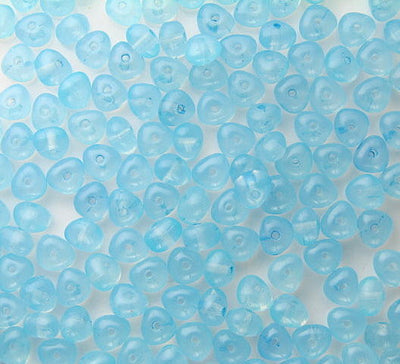 20 x Czech Glass Pressed Beads ~ Nugget Spacers 4-6mm: Aqua Coated