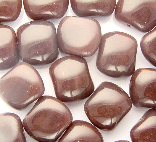 10 x Czech Glass ~ Pressed Beads ~ Nugget 15-17mm: Chocolate