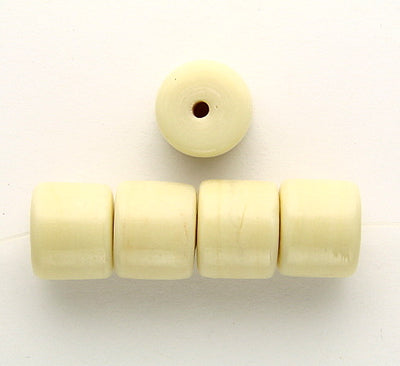 10 x Drum Glass Beads 12mm ~ Dark Cream