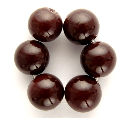 20 x Round Glass Beads ~ 12mm ~ Garnet-Dark Reddish Brown