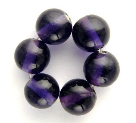 20 x Round Glass Beads ~ 12mm ~ Transparent Tanzanite