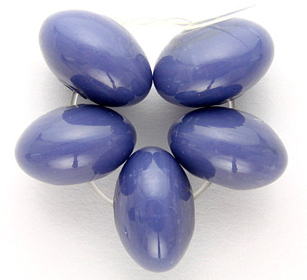 10 x Donut Glass Beads ~ 15x10mm ~ Blueberry