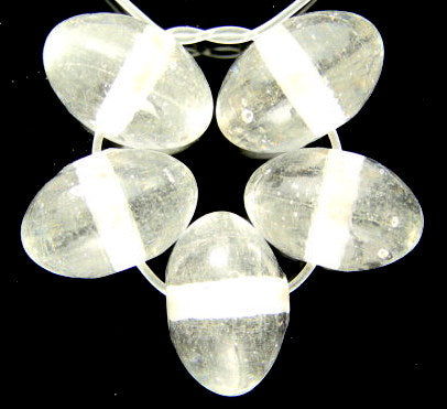 10 x Donut Glass Beads ~ 15x10mm ~ Clear