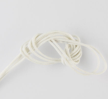 White Cotton Waxed Cord ~ 1mm ~ 1 Metre