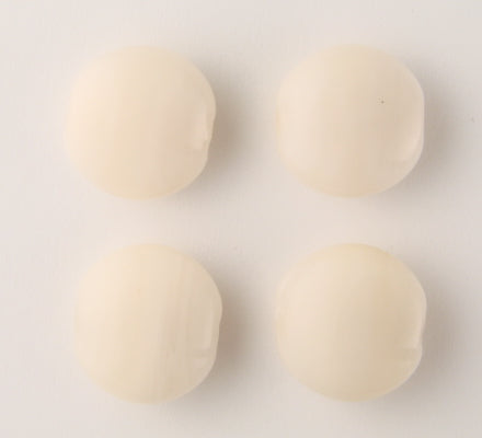 20 x Lentil Glass Beads ~ 15mm ~ Ivory-Cream