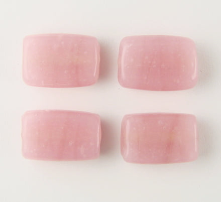 20 x Rectangle Glass Beads ~ 15x10mm ~ Pink