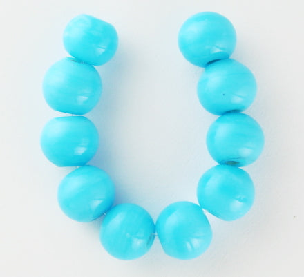 50 x Round Glass Beads ~ 8mm ~ Sky Blue