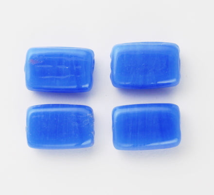 20 x Rectangle Glass Beads ~ 15x10mm ~ Cornflower Blue