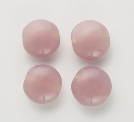 20 x Lentil Glass Beads ~ 15mm ~ Dusty Purple