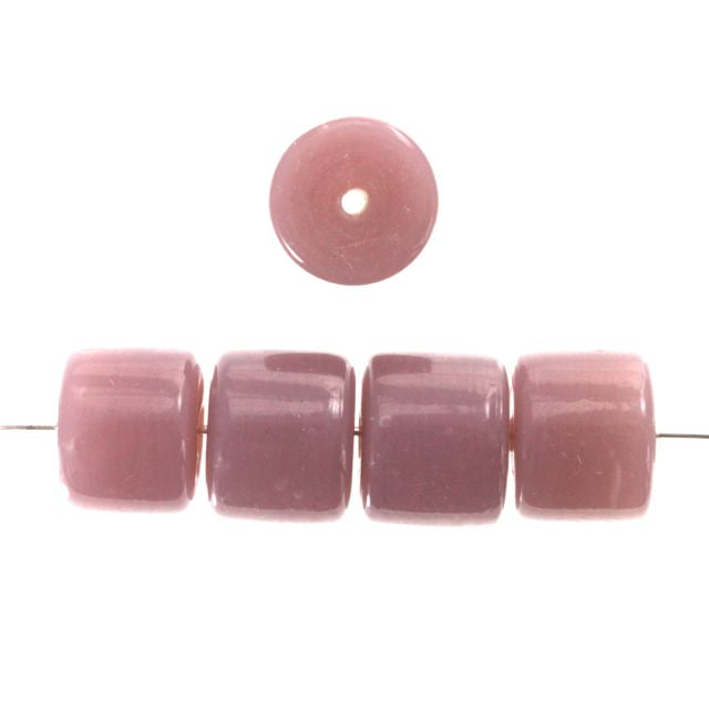 10 x Drum Glass Beads 12mm ~ Pink