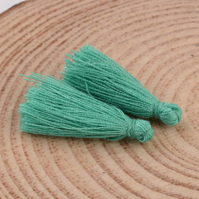 1 x Cotton Tassel ~ Light Sea Green ~ 25-31mm