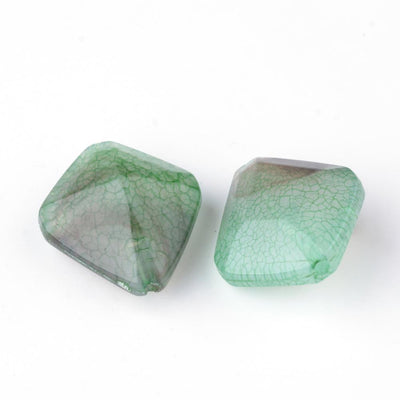 5 x Two-tone Imitation Gemstone Crackle Acrylic Beads ~ 23x20mm