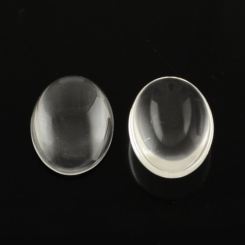 10 x Clear Glass Cabochons ~ 18*13mm