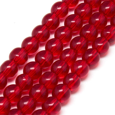 1 Strand of 4mm Glass Beads ~ Red ~ approx. 80 beads