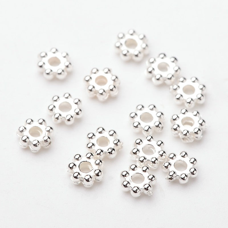 100 x Acrylic Bead Spacers ~ Silver ~ 4mm