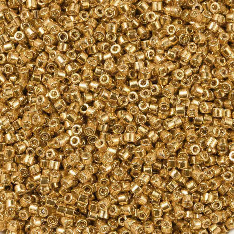 2x1.5mm Cylinder Seed Beads ~ Metallic Dark Gold ~ 5g