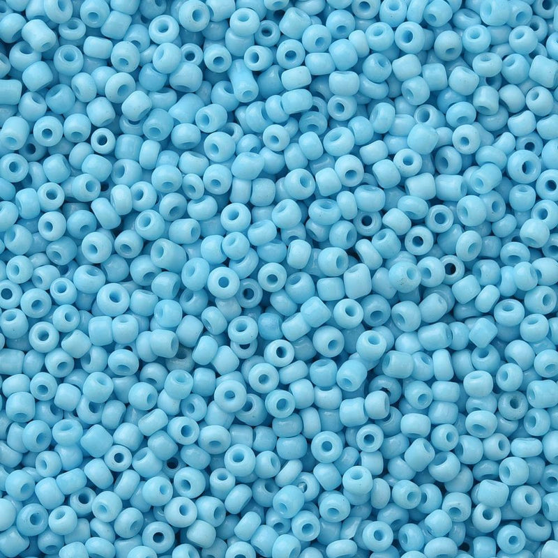 2mm Seed Beads ~ 20g ~ Opaque Light Sky Blue