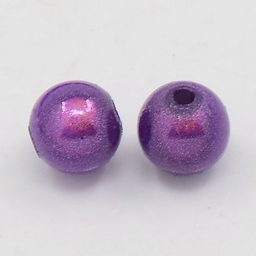 25 x Miracle Acrylic Round Beads ~ Plum ~ 6mm