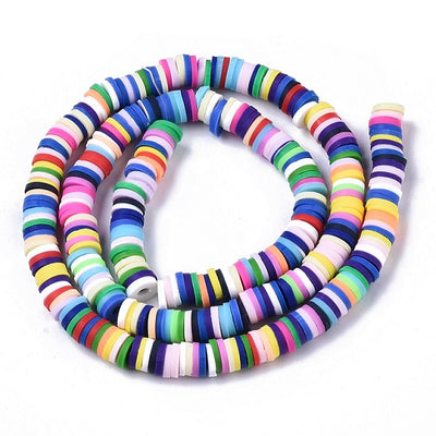 1 Strand of 6mm Polymer Clay Katsuki Beads ~ Mixed Dark Colours ~ approx. 290-320 beads