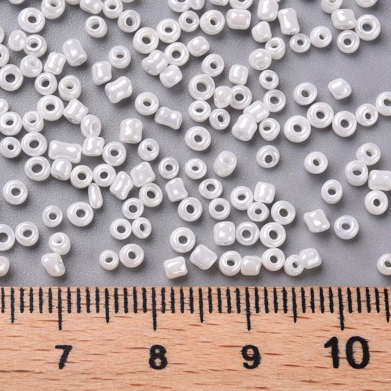 The Bead Store 2mm Lustred White Seed Beads