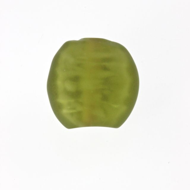 Frosted Glass Bead ~ 12mm Lentil ~ Peridot ~ Bag of 8