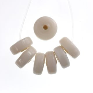 20 x Washer Glass Beads 12mm ~ Ivory-Cream