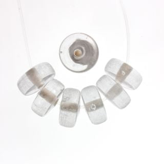 20 x Washer Glass Beads 12mm ~ Clear ~ LOW STOCK
